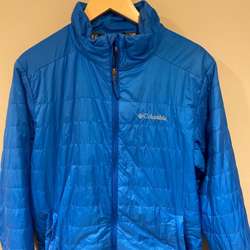 Columbia Blue Puffer Jacket, Pretty good condition, Medium, Omni Heat Technology